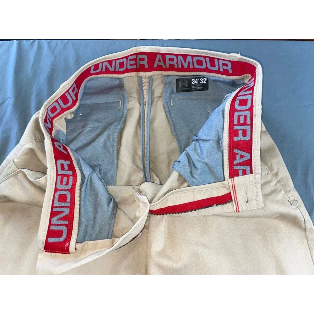 Under Armour Flex Waist Flat Front Golf Pants. Knit Look. Men's 34X32, EUC!!